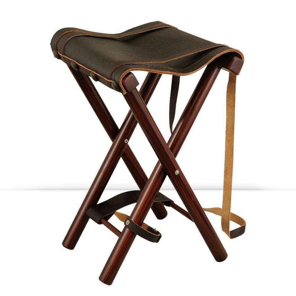 Banqueta Madera Y Piel - 4 Patas 1